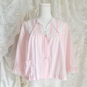 Vintage Komar Pink Short House Coat or Peignoir